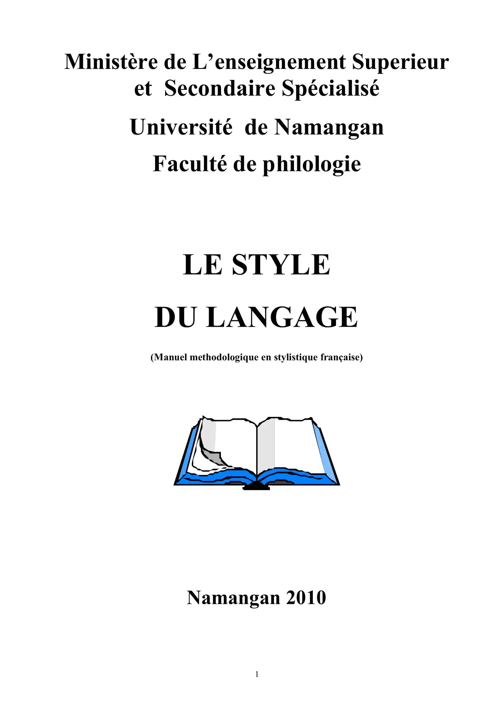 LE STYLE DU LANGAGE