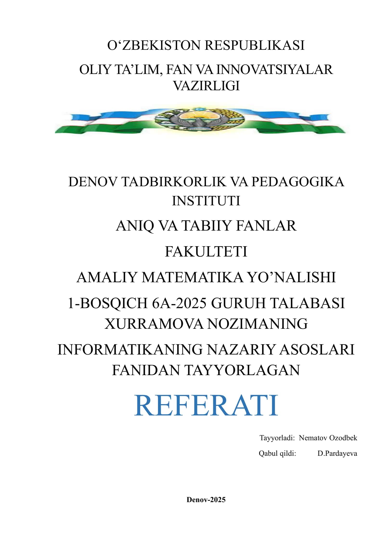 Mamlakat iqtisodiyotini rivojlantirishda informatika va raqamli texnalogiyalarning o'rni