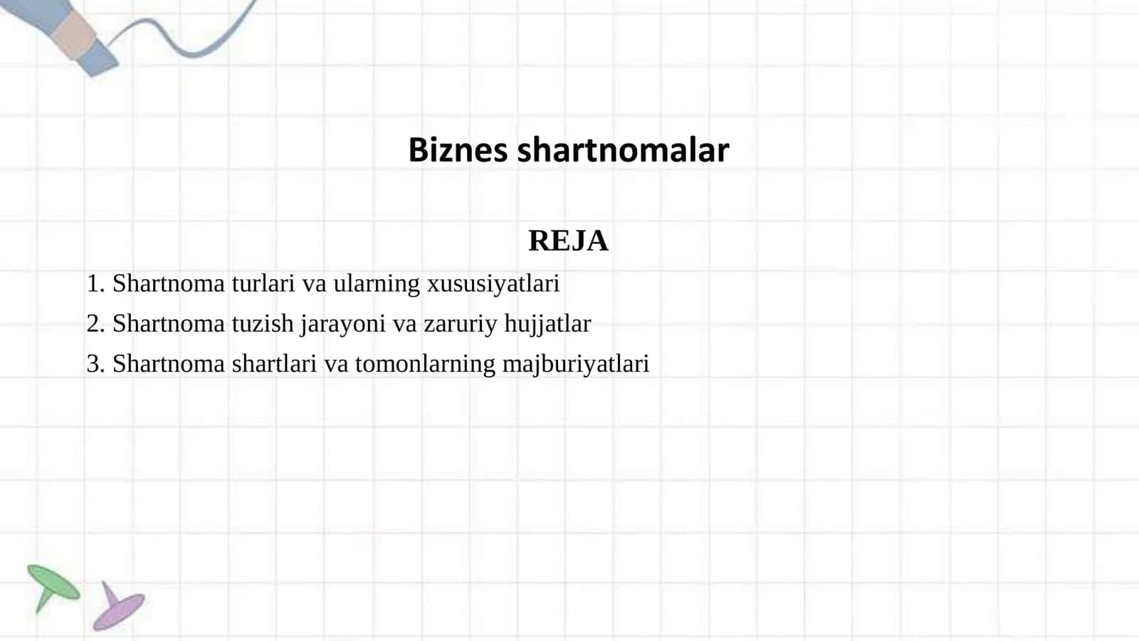 Biznes shartnomalar