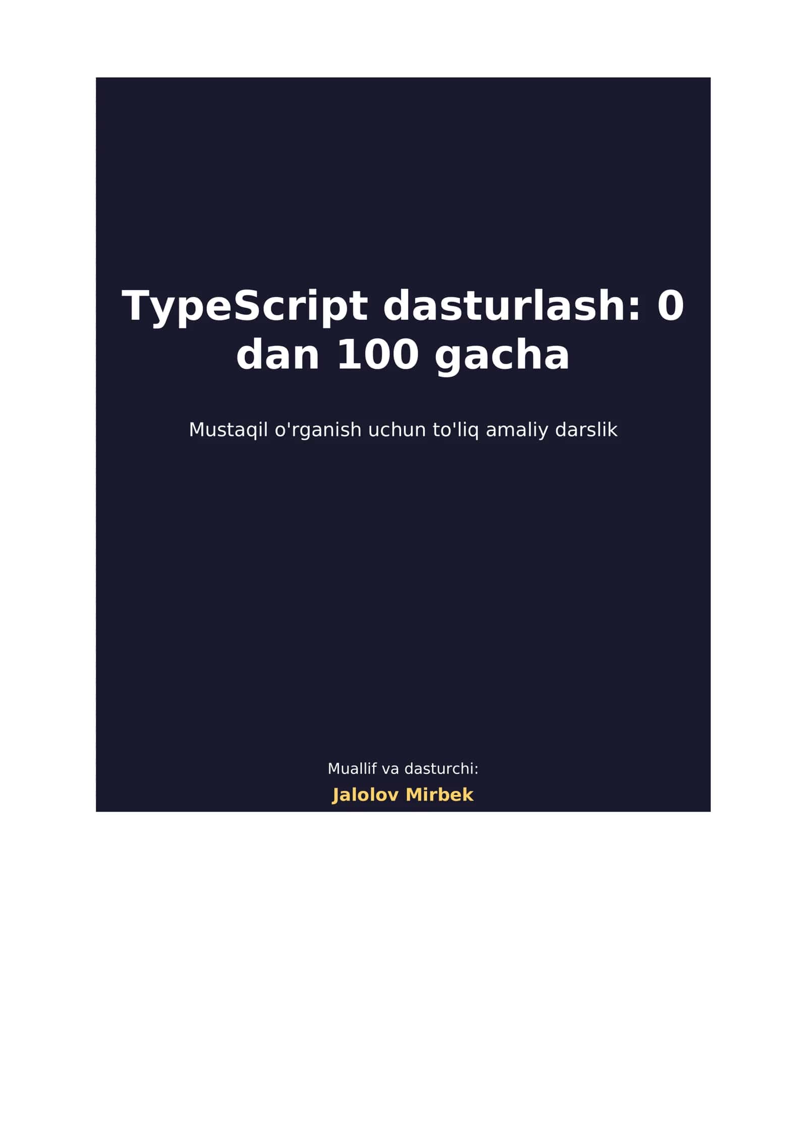 TypeScript dasturlash