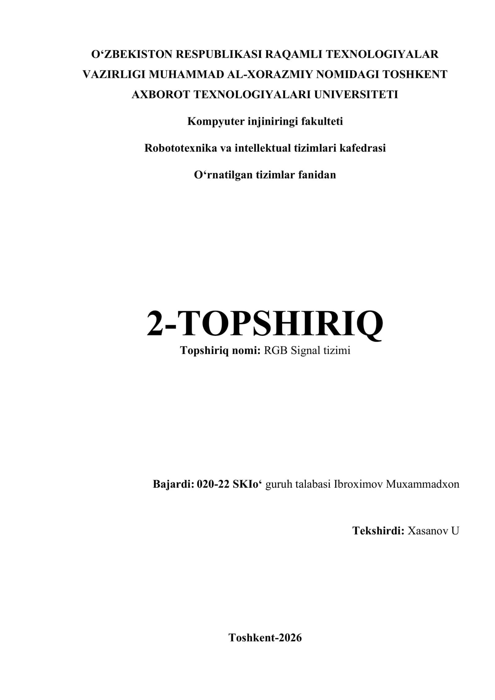RGB Signal tizimi