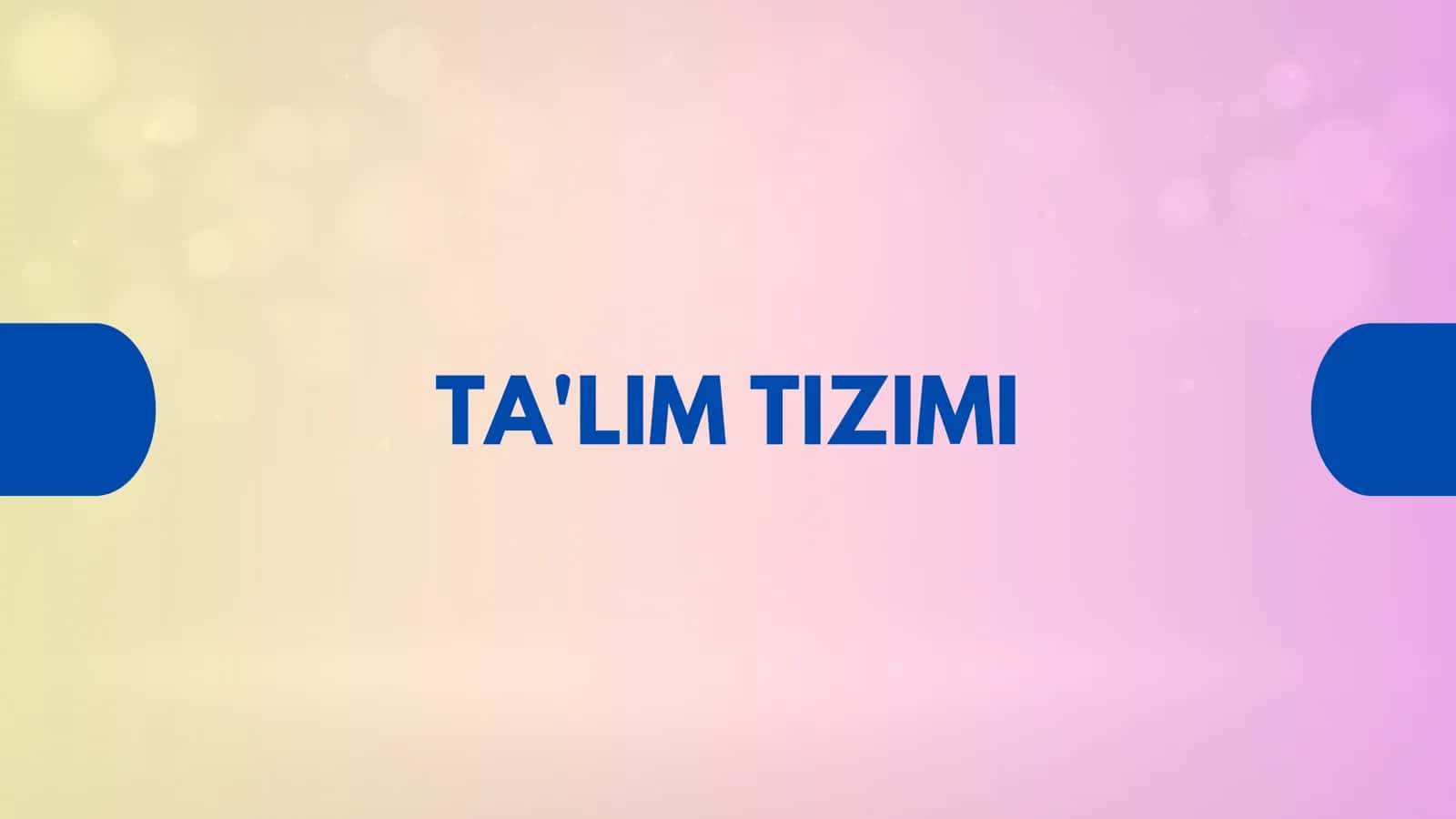 TA'LIM TIZIMI