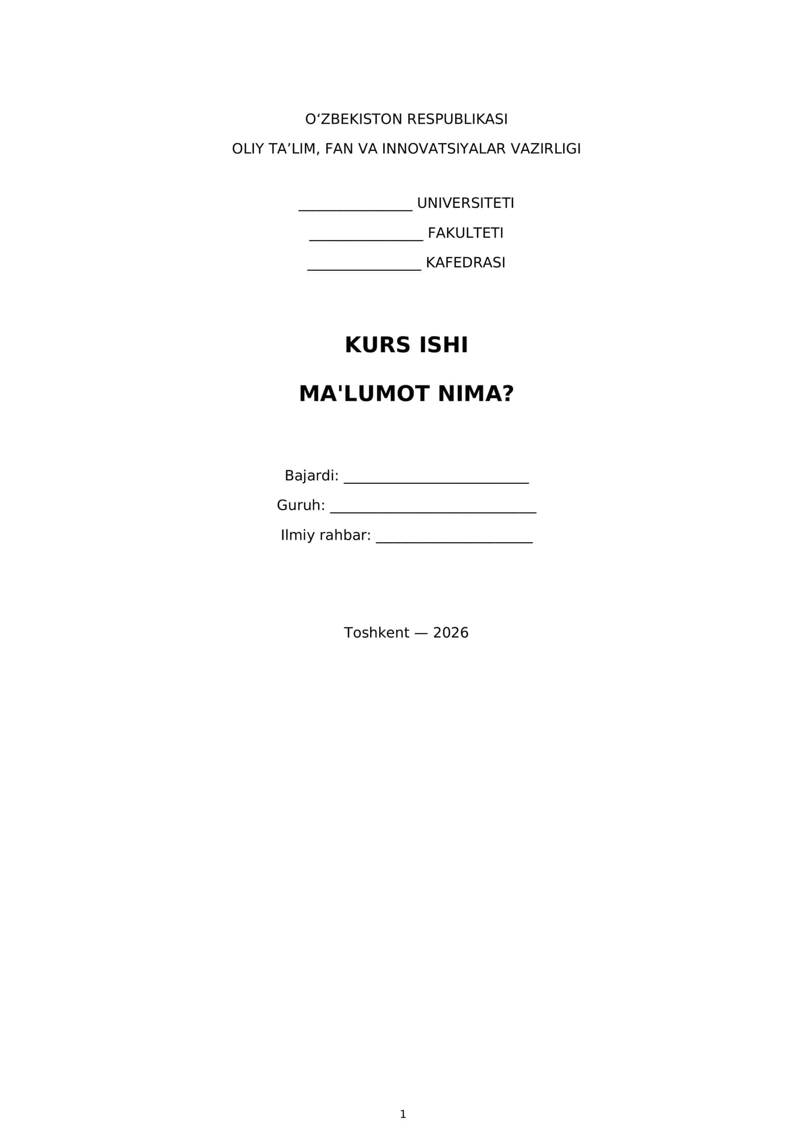 MA'LUMOT NIMA?