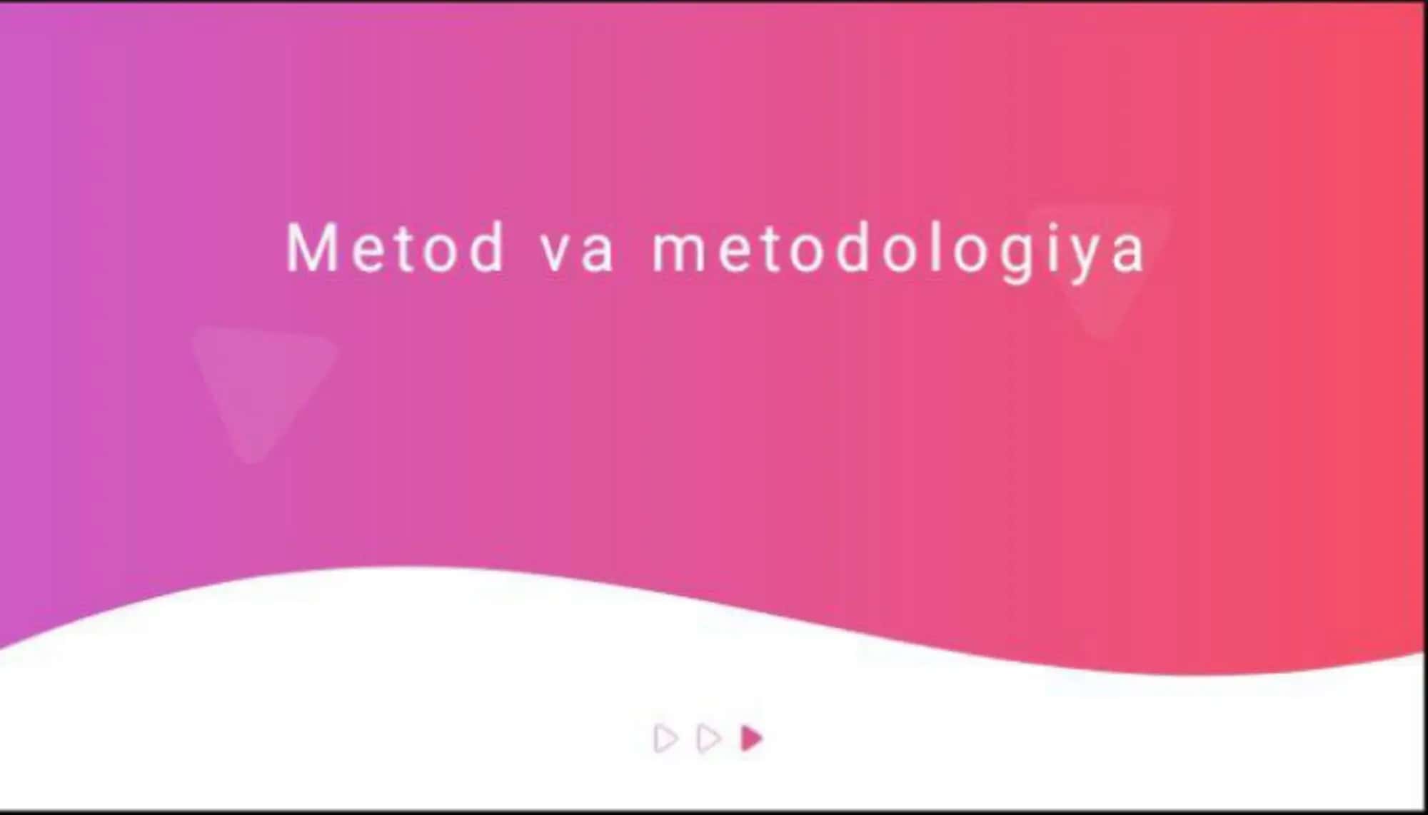 Metod va metodologiya