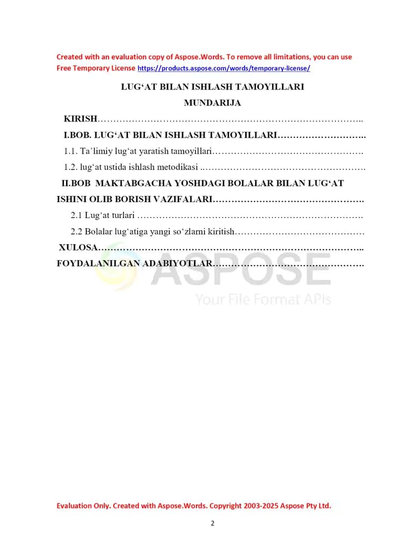 Lugʻat bilan ishlash tamoyillari