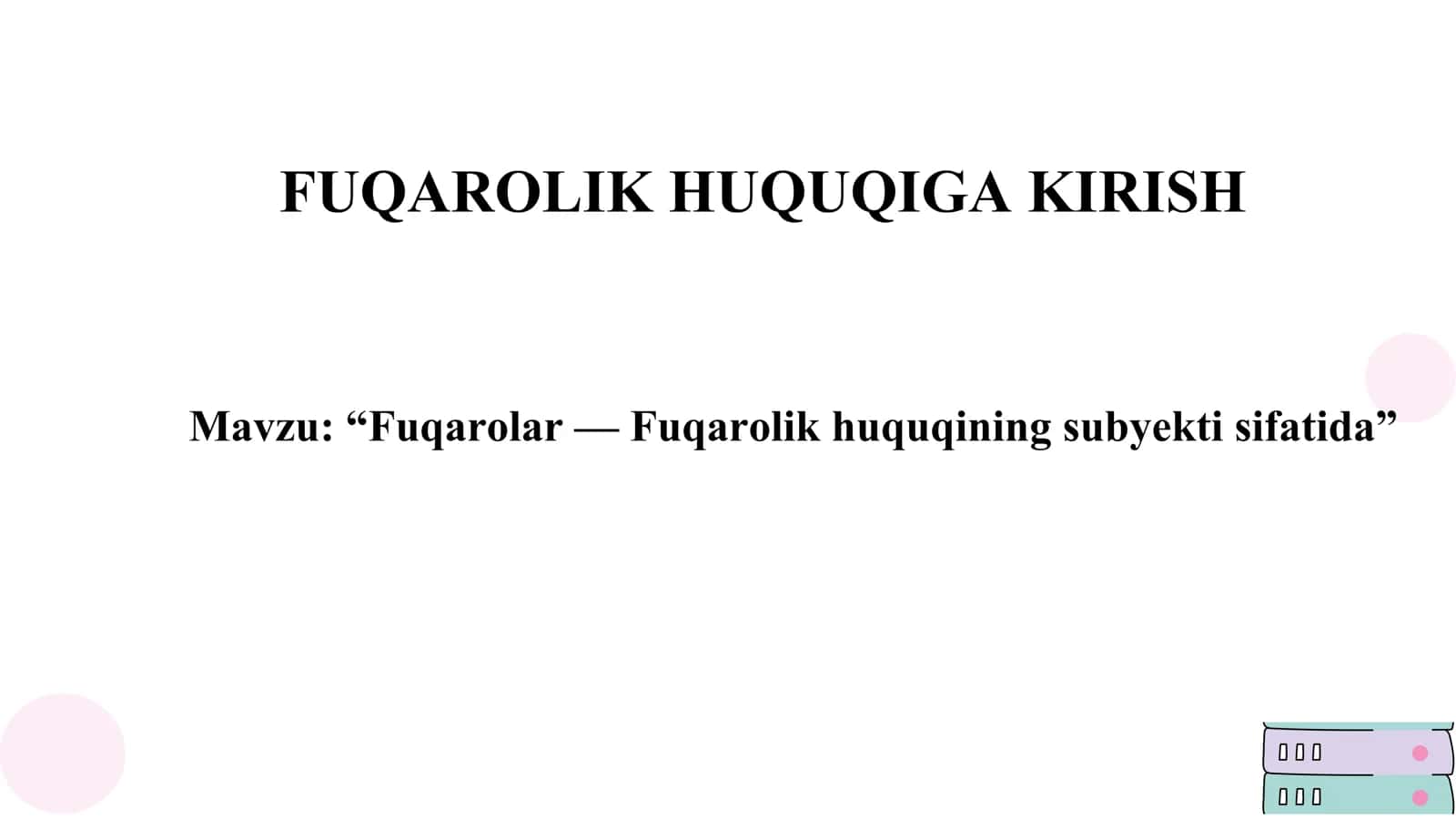 Fuqarolik huquqiga kirish