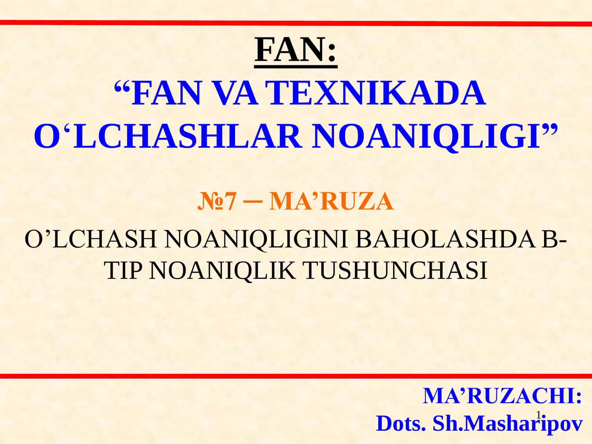 Standart noaniqlikni baholash B tip boʼyicha