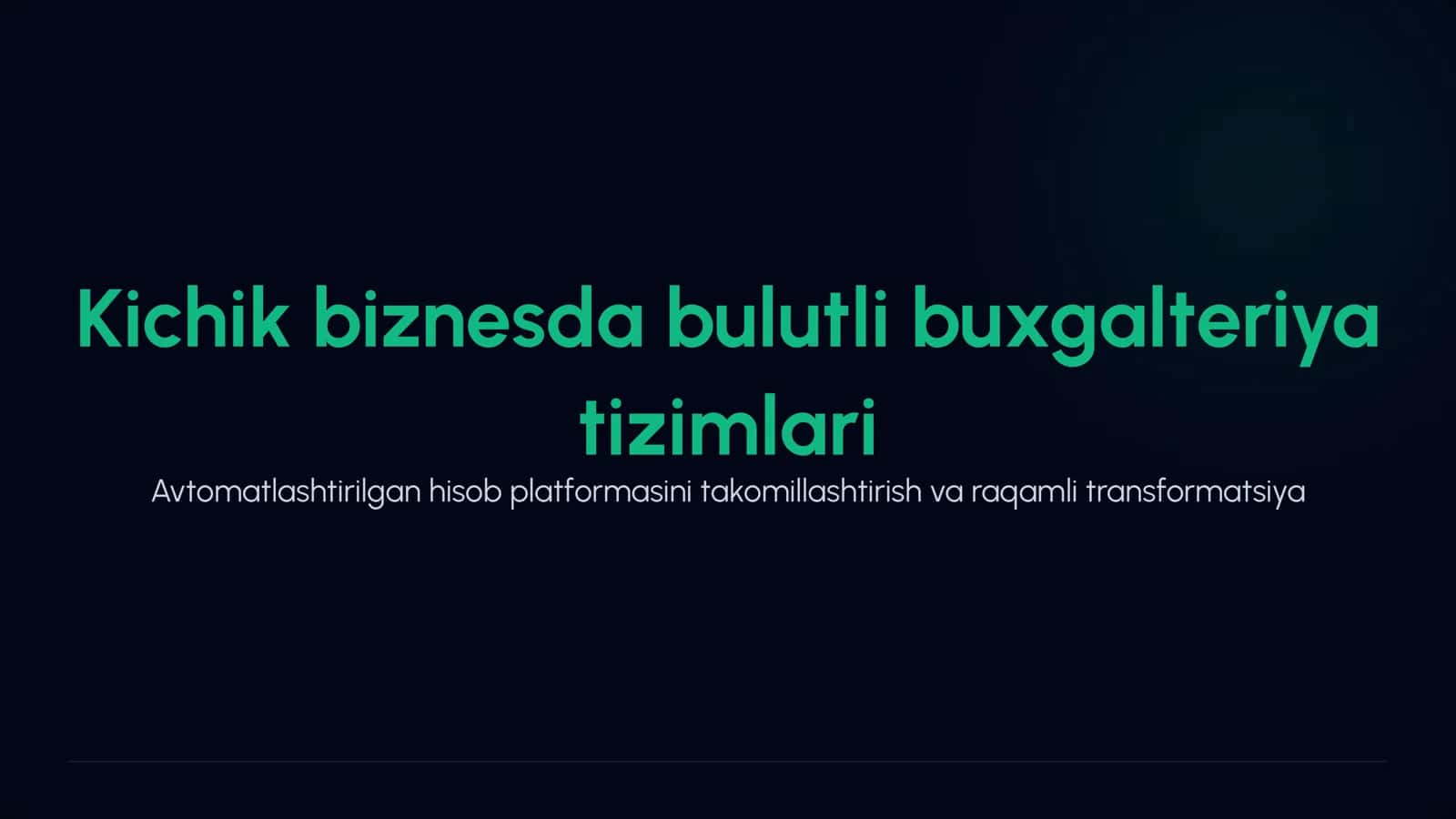Kichik biznesda bulutli buxgalteriya tizimlari