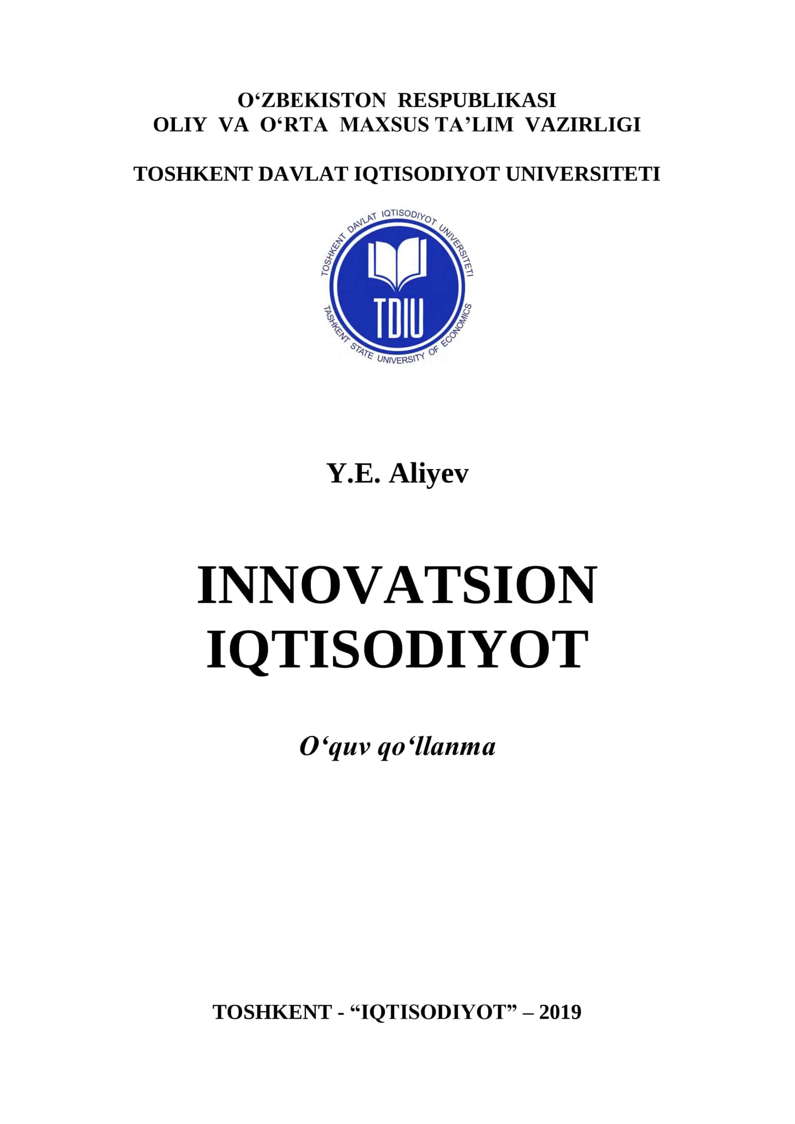 “Innovatsion iqtisodiyot”