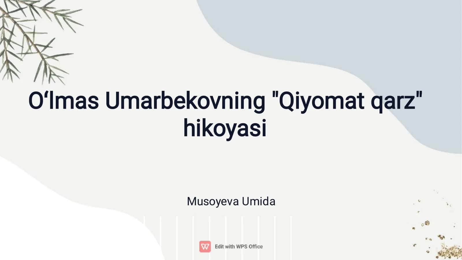 "Qiyomat qarz" hikoyasi
