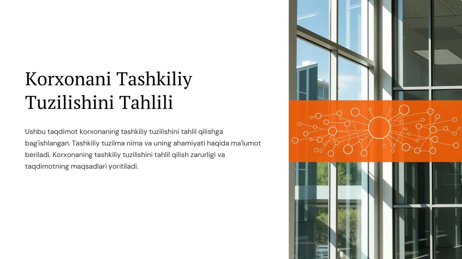 Korxonani Tashkiliy Tuzilishini Tahlili