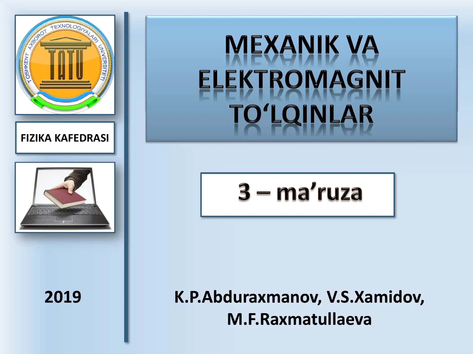 FIZIKA KAFEDRASI 2019