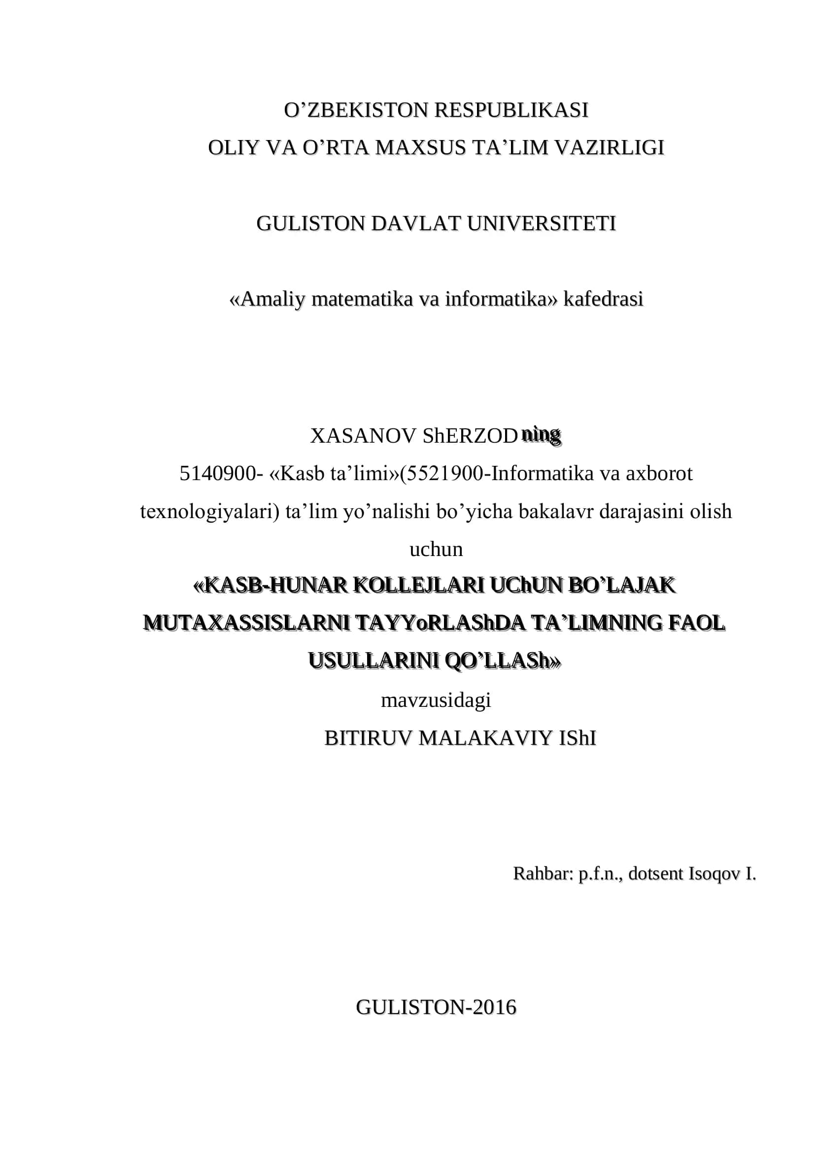 Amaliy matematika va informatika