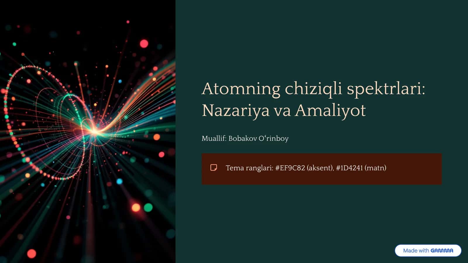Atomning chiziqli spektrlari