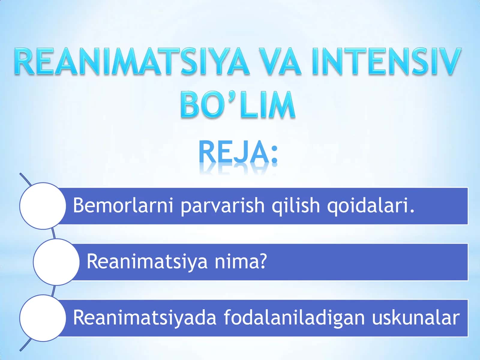 Reanimatsiya va intensiv bo'lim