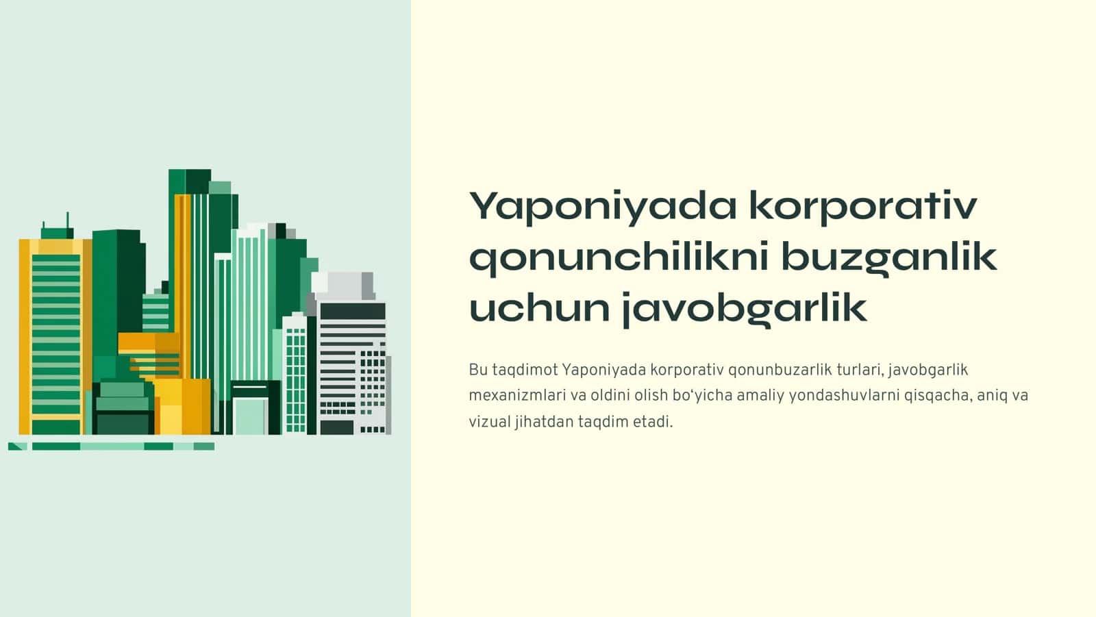 Yaponiyada korporativ qonunchilikni buzganlik uchun javobgarlik