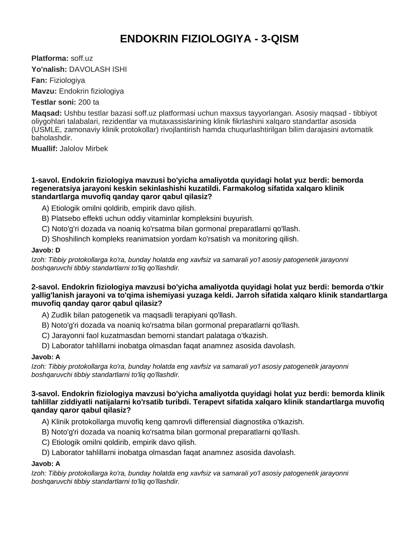 ENDOKRIN FIZIOLOGIYA - 3-QISM