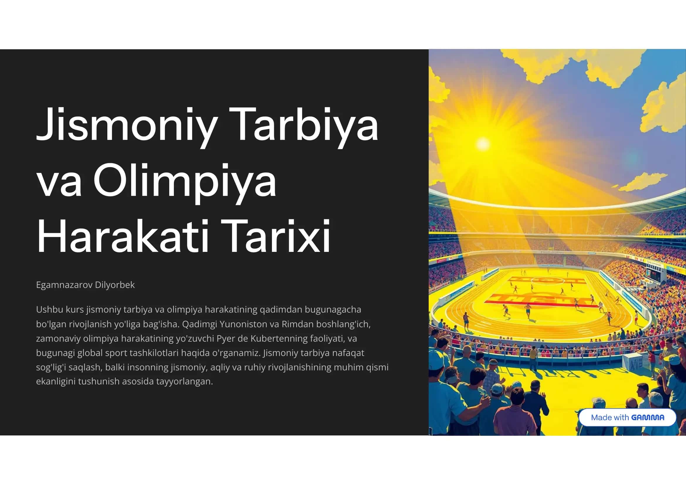 Jismoniy tarbiya va olimpiya harakati