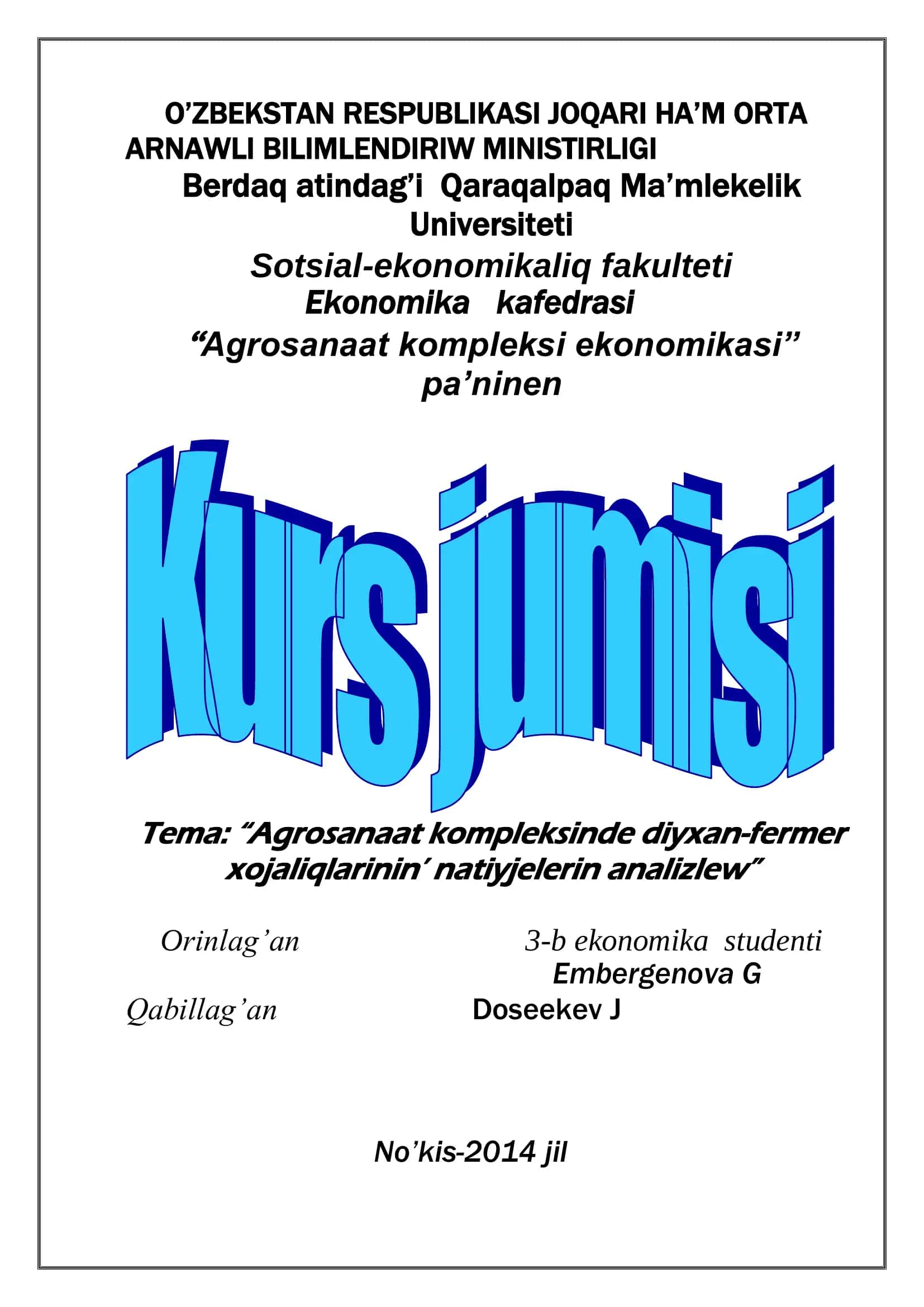 Agrosanaat kompleksi ekonomikasi