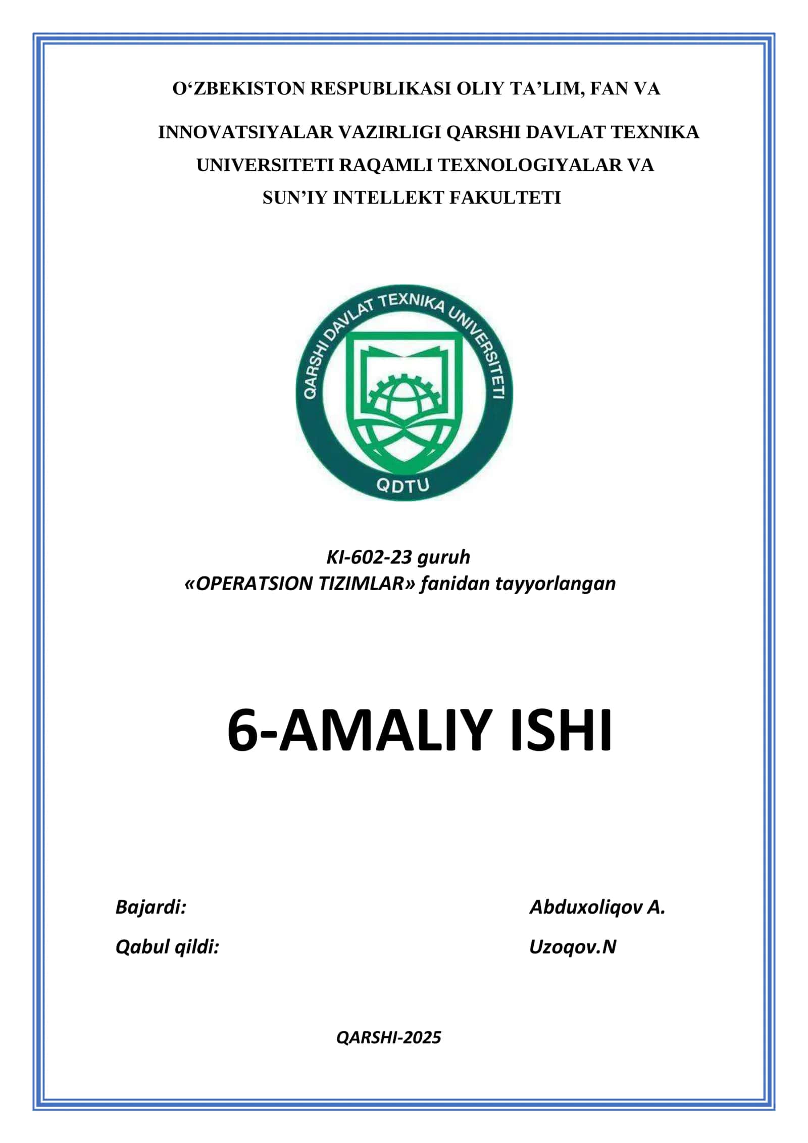 OPERATSION TIZIMLAR