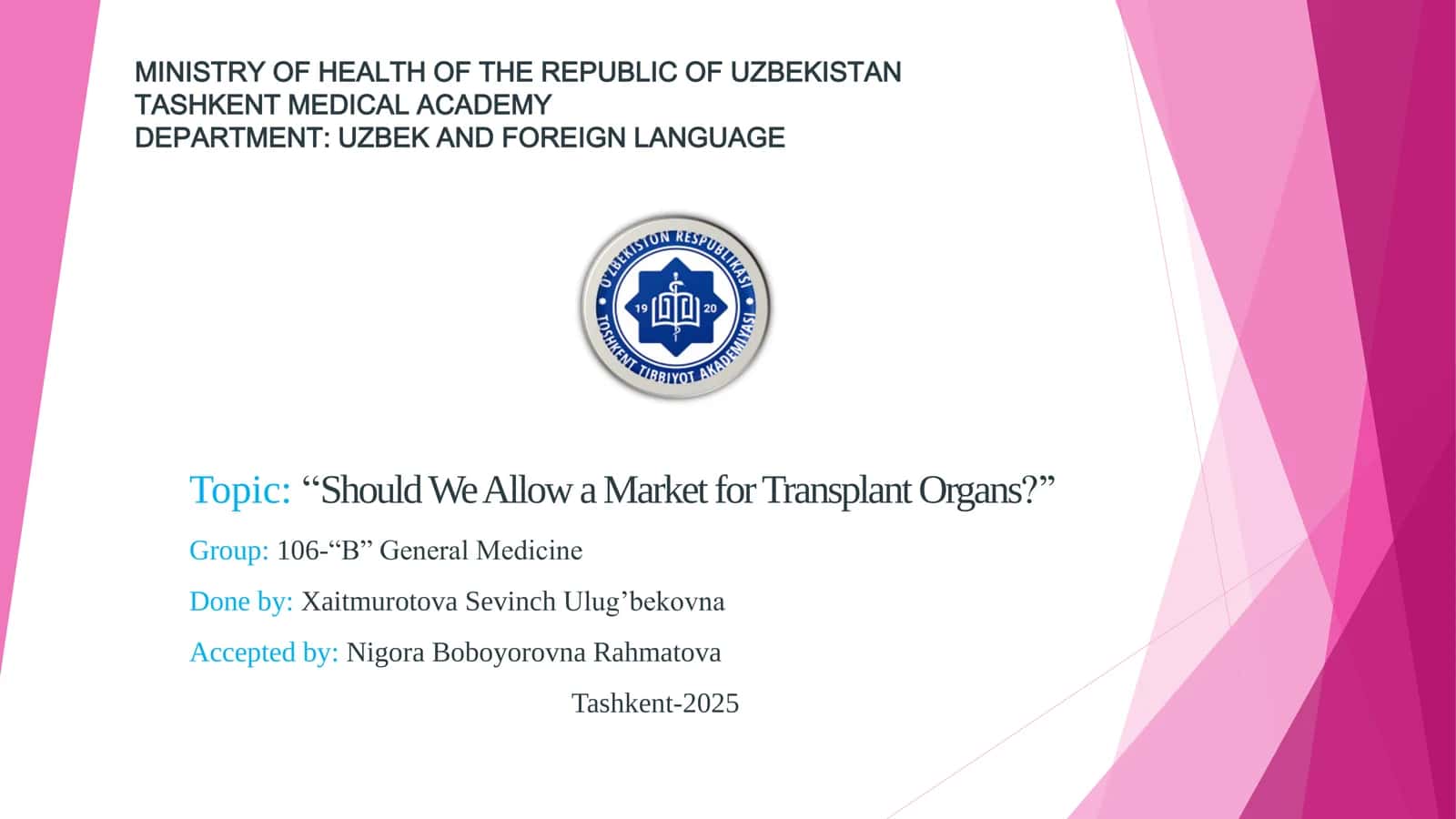 “Should We Allow a Market for Transplant Organs?’’