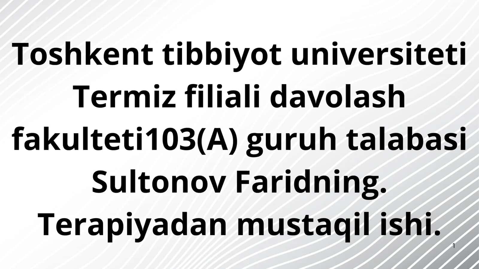 Terapiyadan mustaqil ishi
