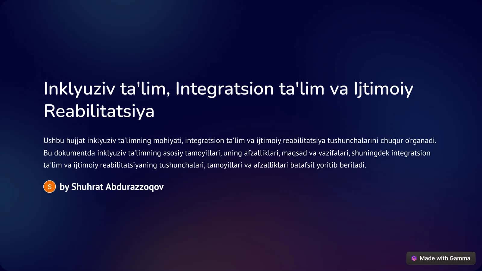 Inklyuziv ta'lim, Integratsion ta'lim va Ijtimoiy Reabilitatsiya