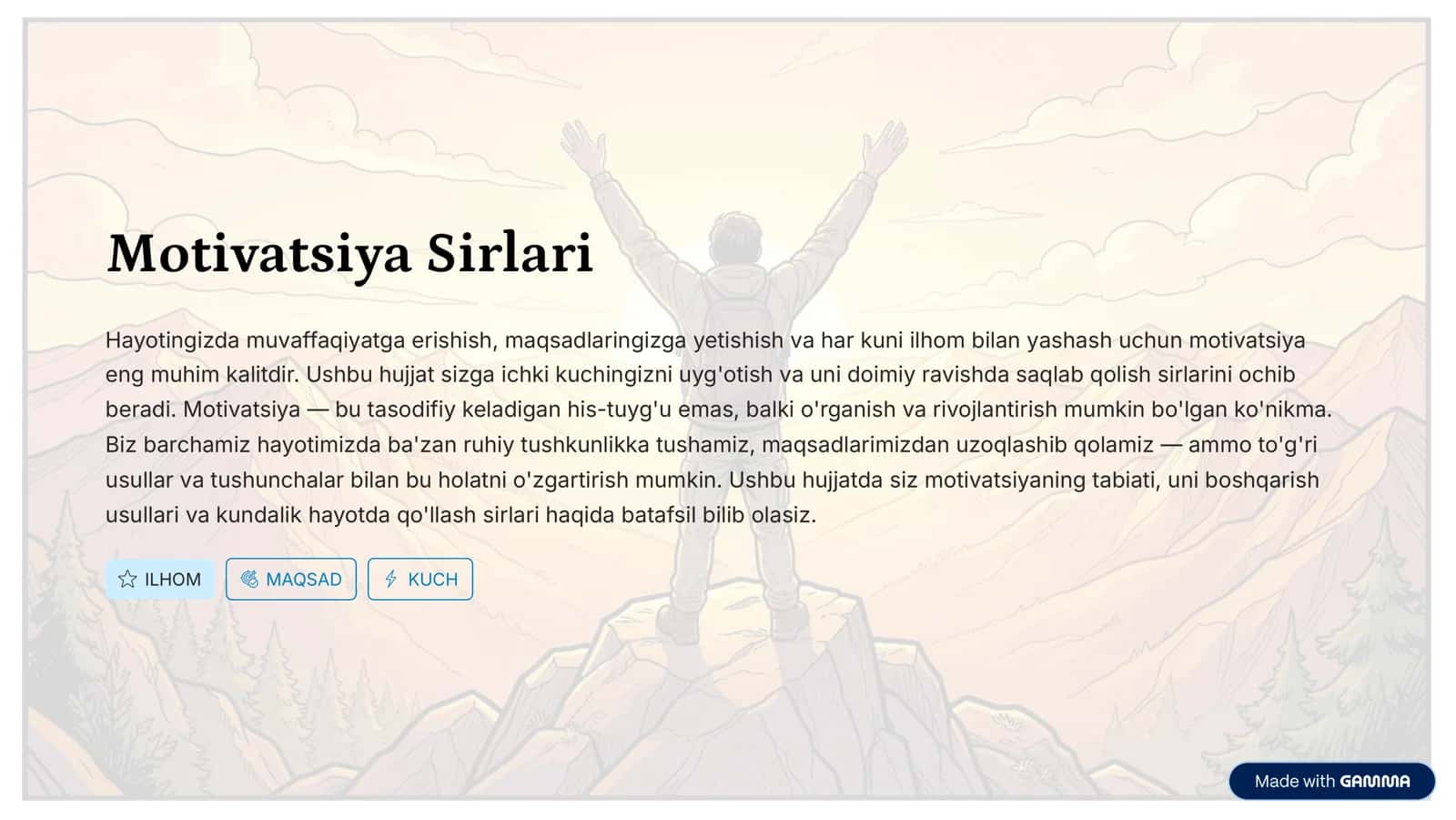 Motivatsiya Sirlari
