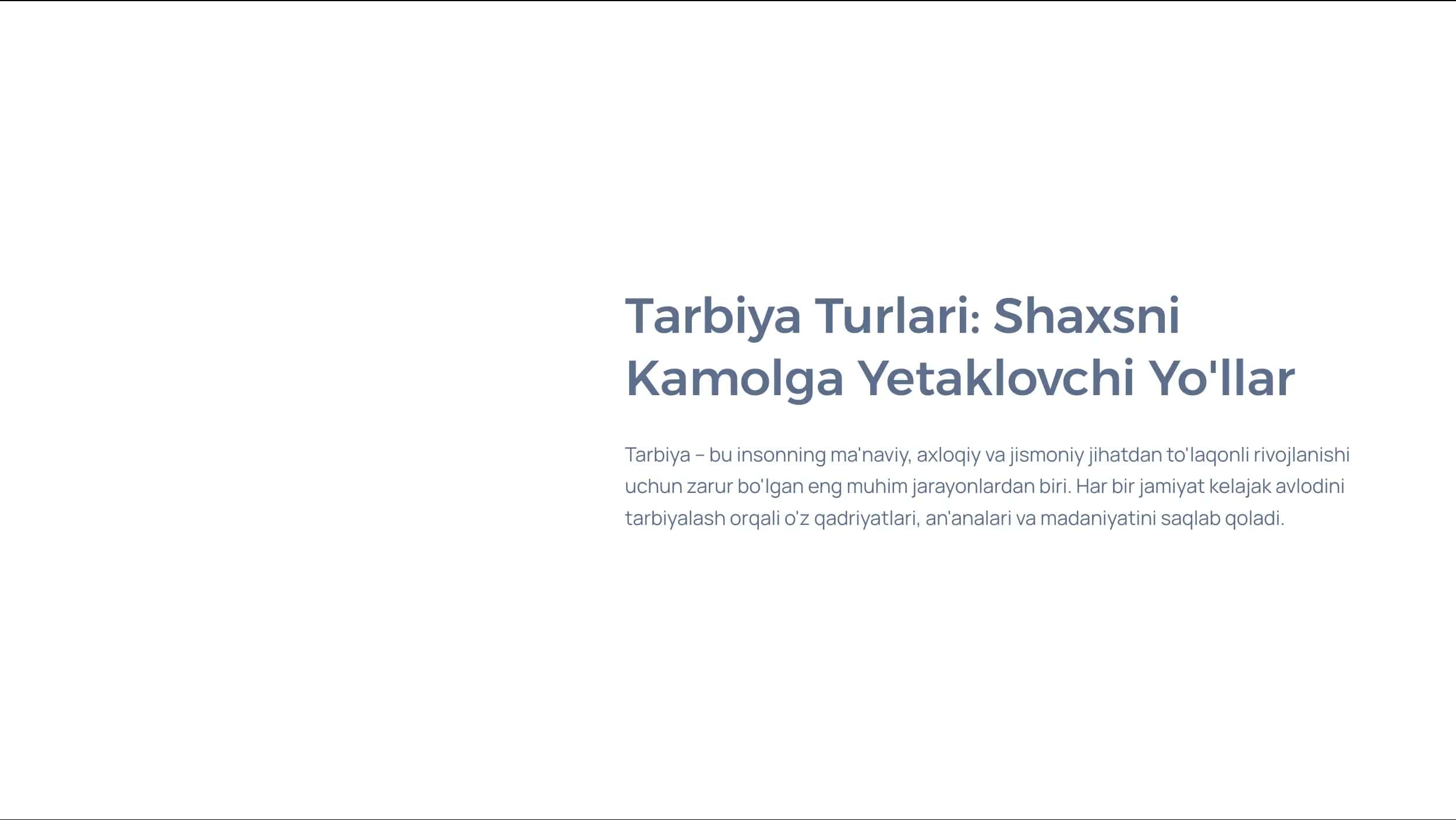 Tarbiya Turlari: Shaxsni