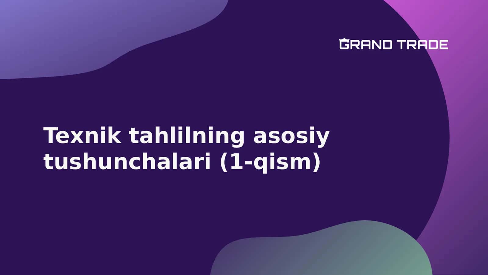 Texnik tahlilning asosiy tushunchalari (1-qism)