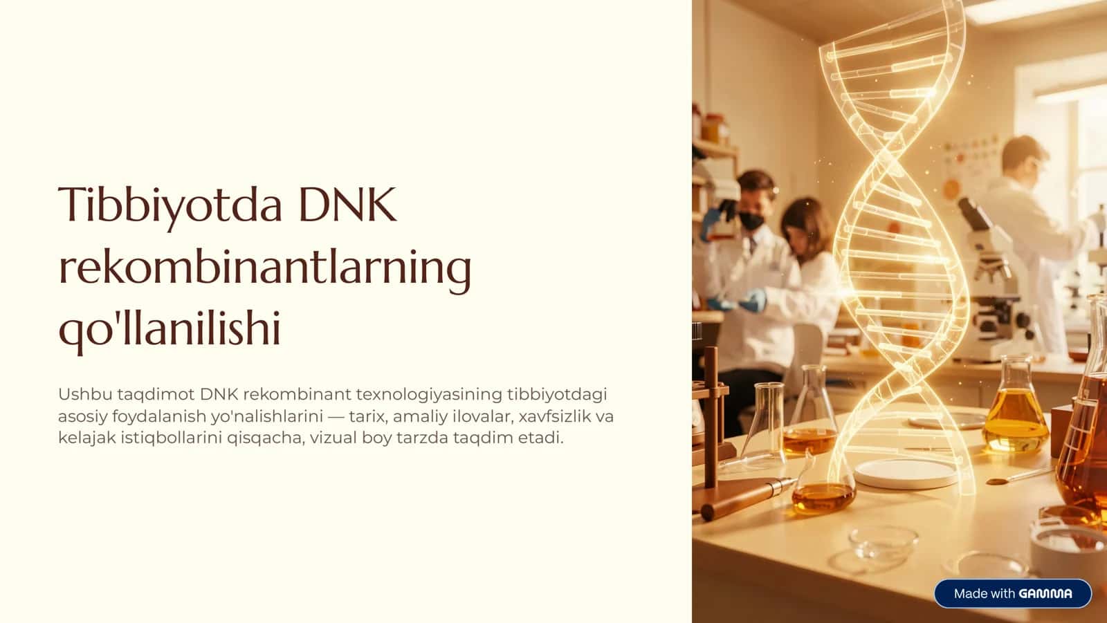 Tibbiyotda DNK rekombinantlarning qo'llanilishi
