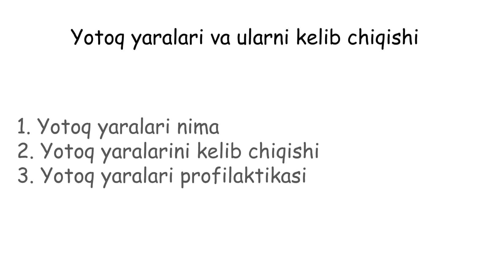 Yotoq yaralari va ularni kelib chiqishi