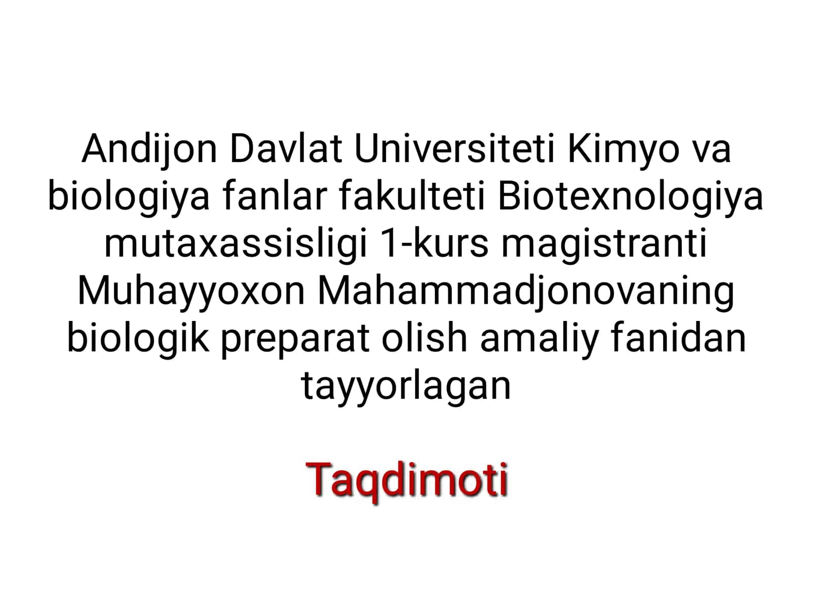 Biotexnologik jarayonlar xom-ashyosi va ulardan olinadigan mahsulotlar