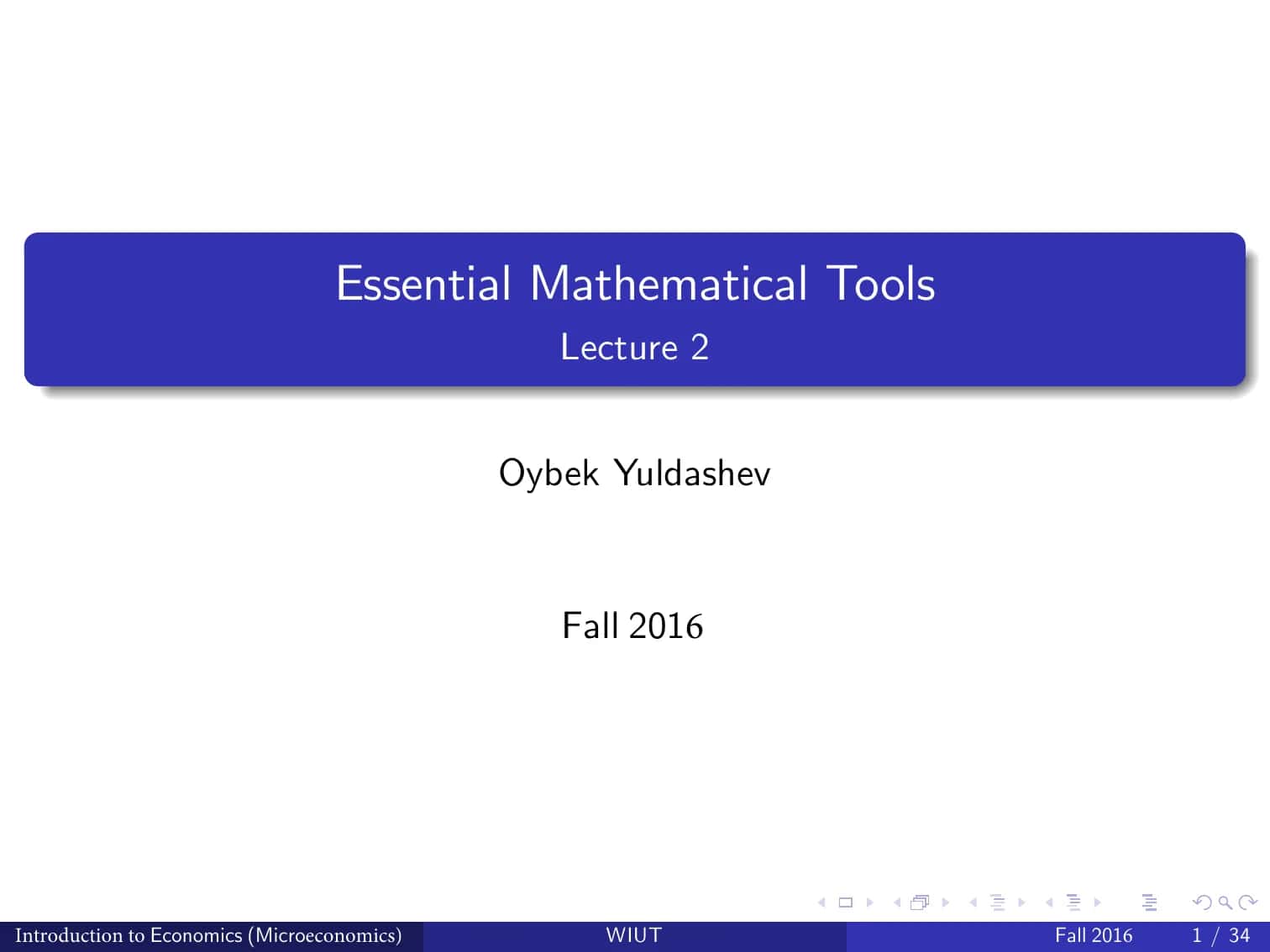 Essential Mathematical Tools