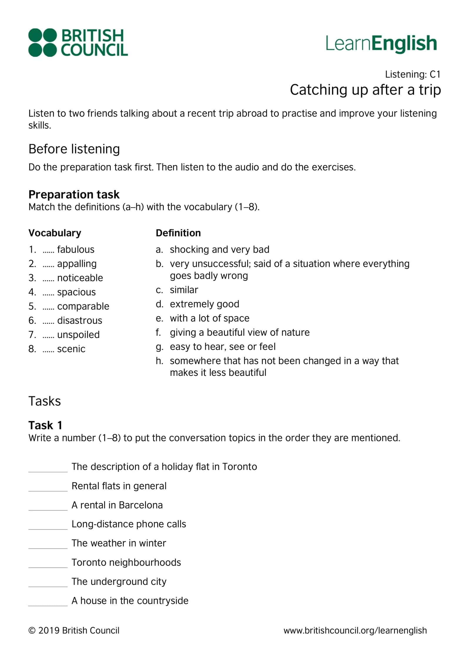 Preparation task