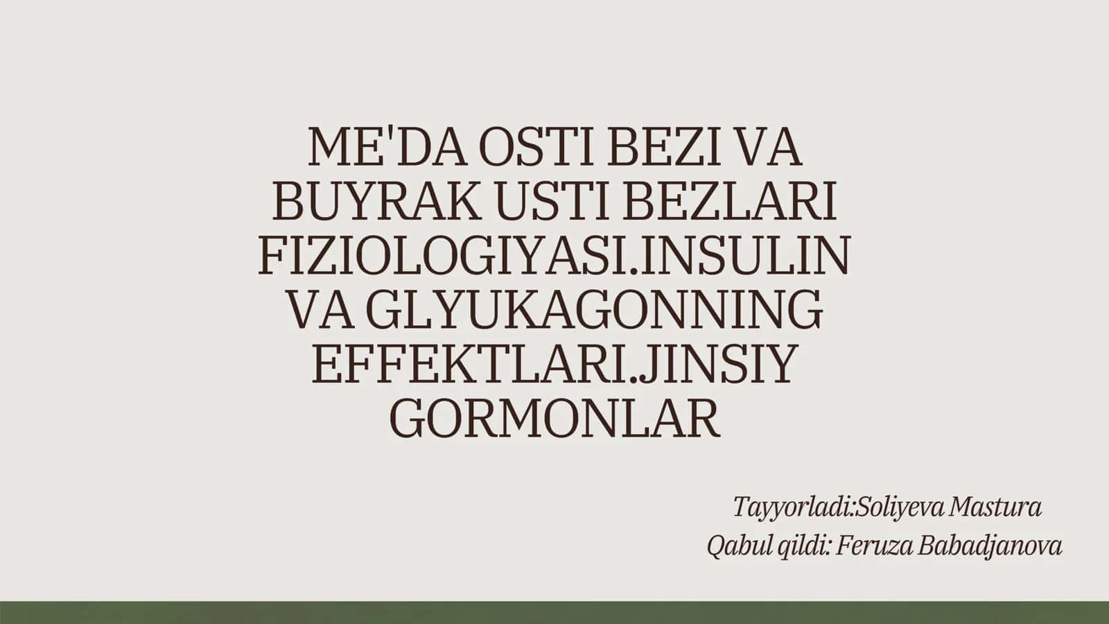 Mustaqil ish Fiziologiya normal