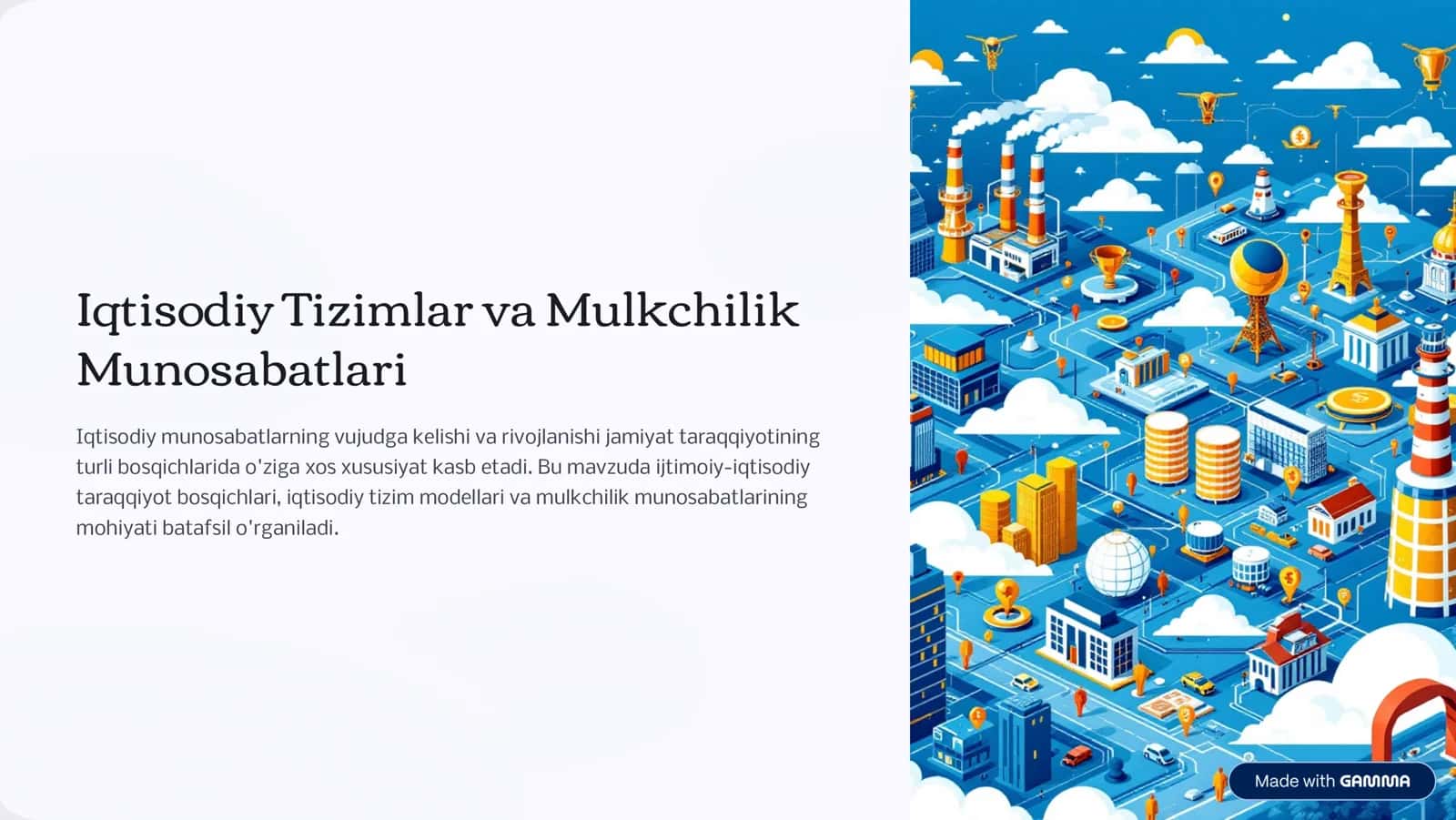 Iqtisodiy Tizimlar va Mulkchilik Munosabatlari