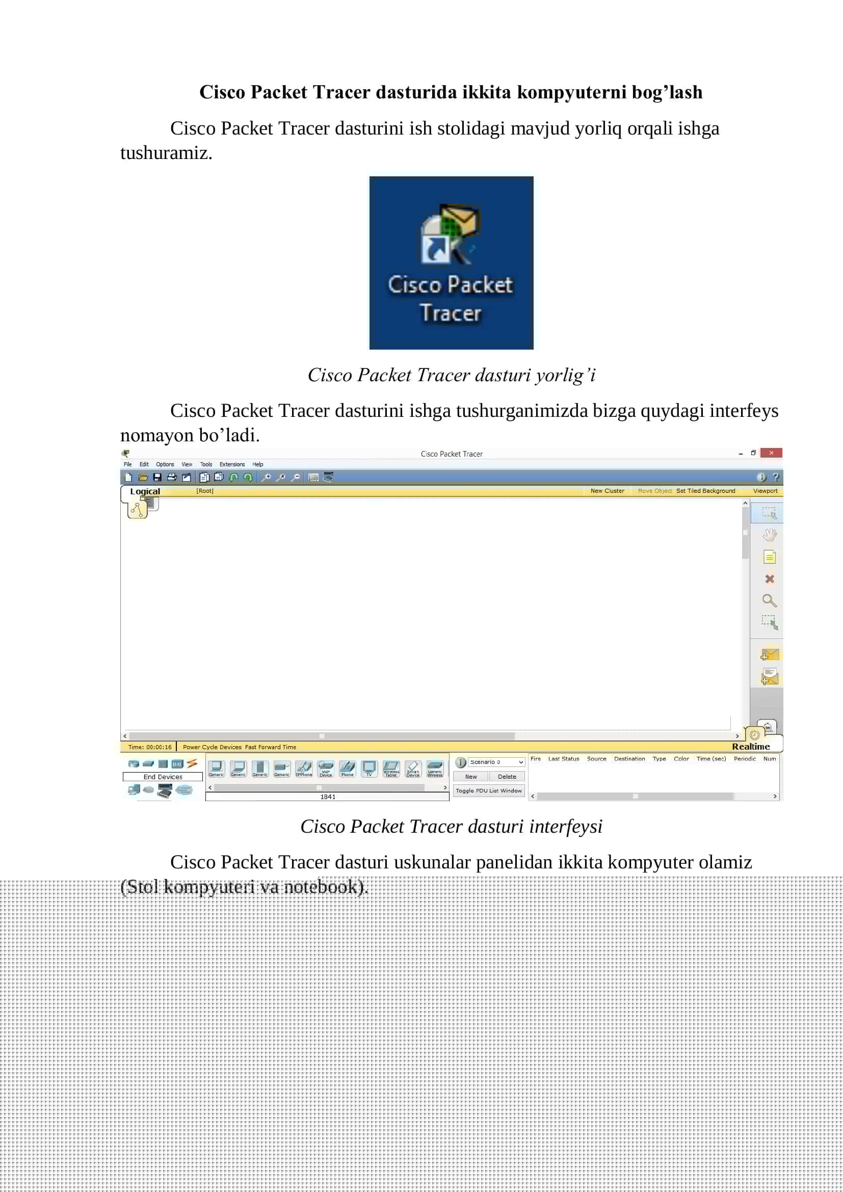 Cisco Packet Tracer dasturi