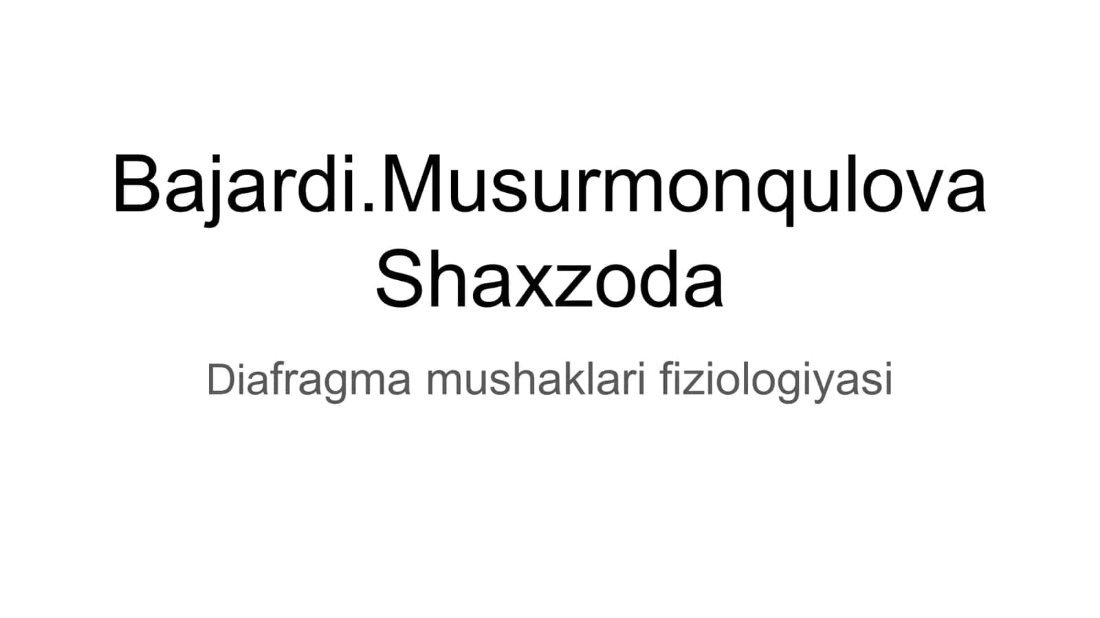 Diafragma mushaklari fiziologiyasi