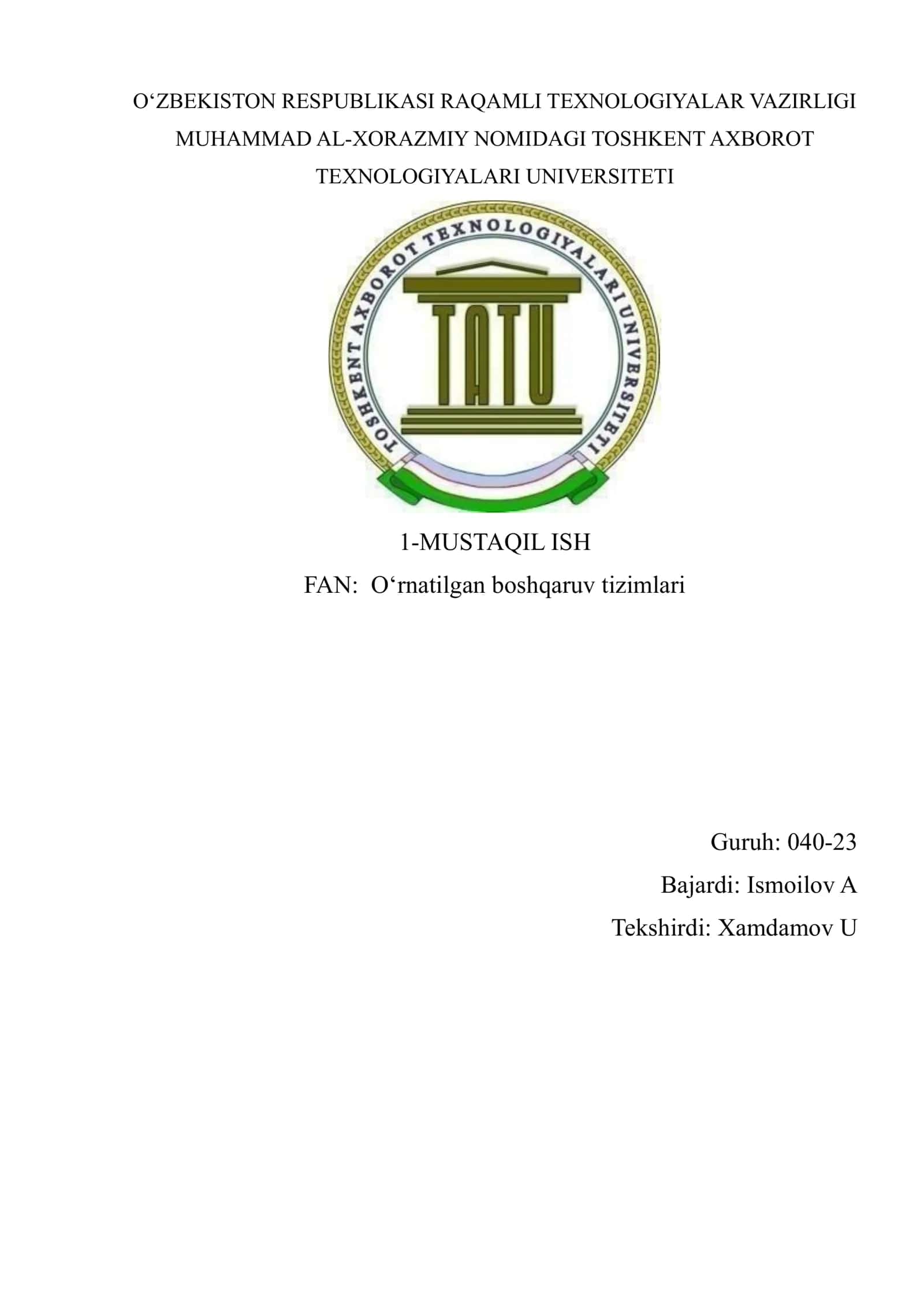 C va C++ tillarida o'rnatilgan tizimlar uchun dasturlash xususiyatlari
