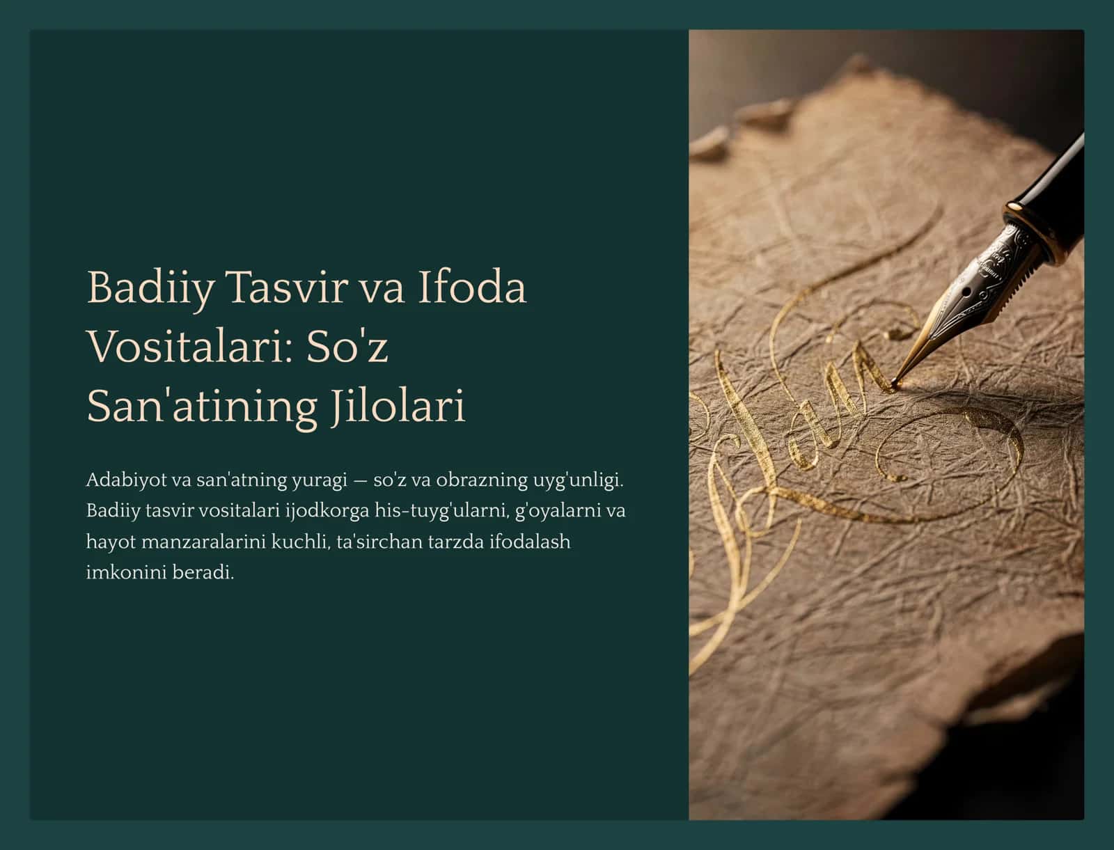 Badiiy Tasvir va Ifoda
