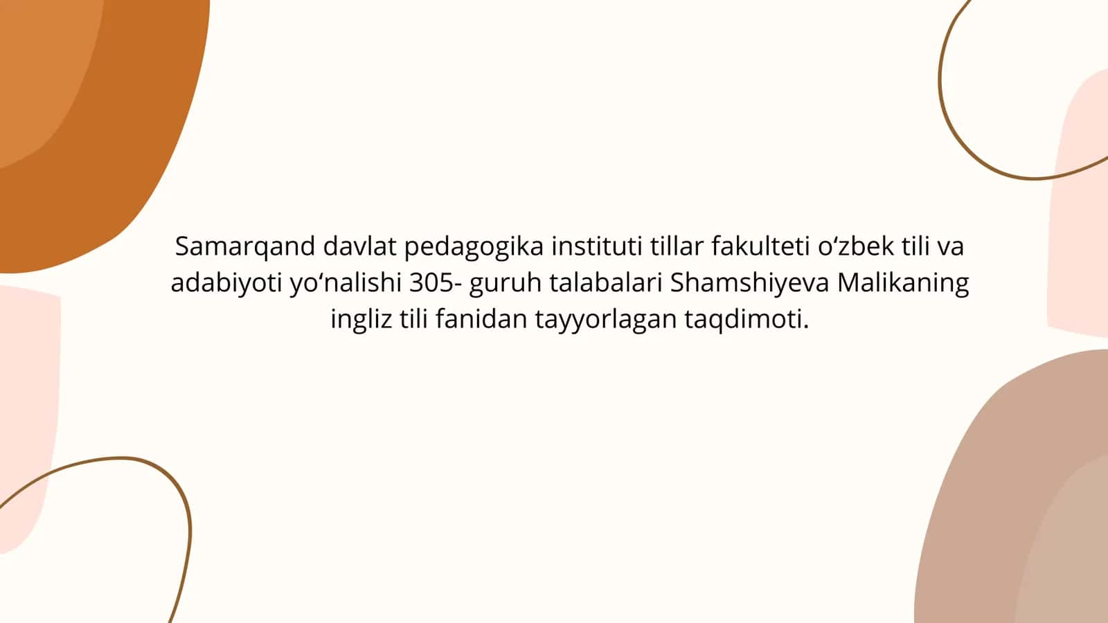 Ingliz tili fanidan tayyorlagan taqdimoti