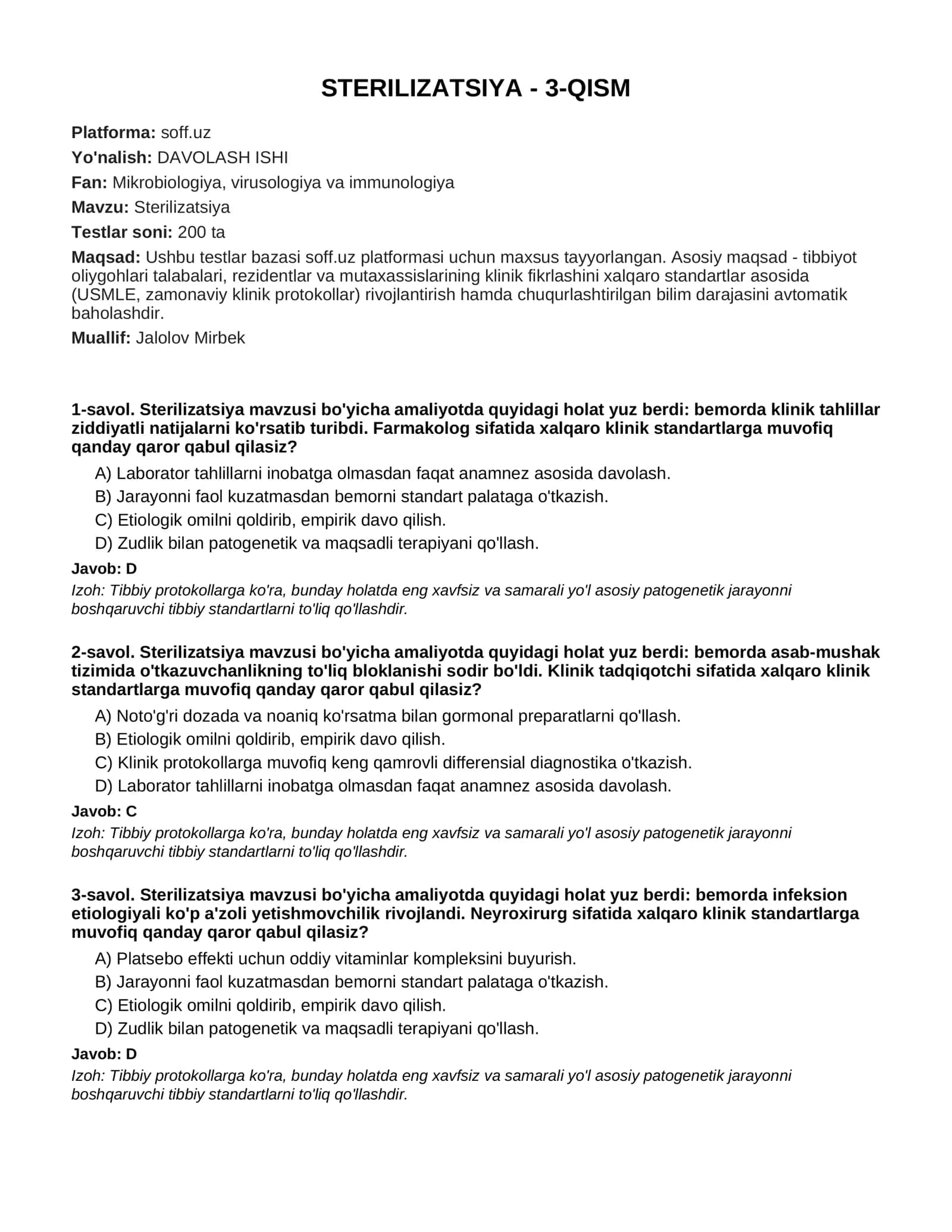 Sterilizatsiya - 3-QISM