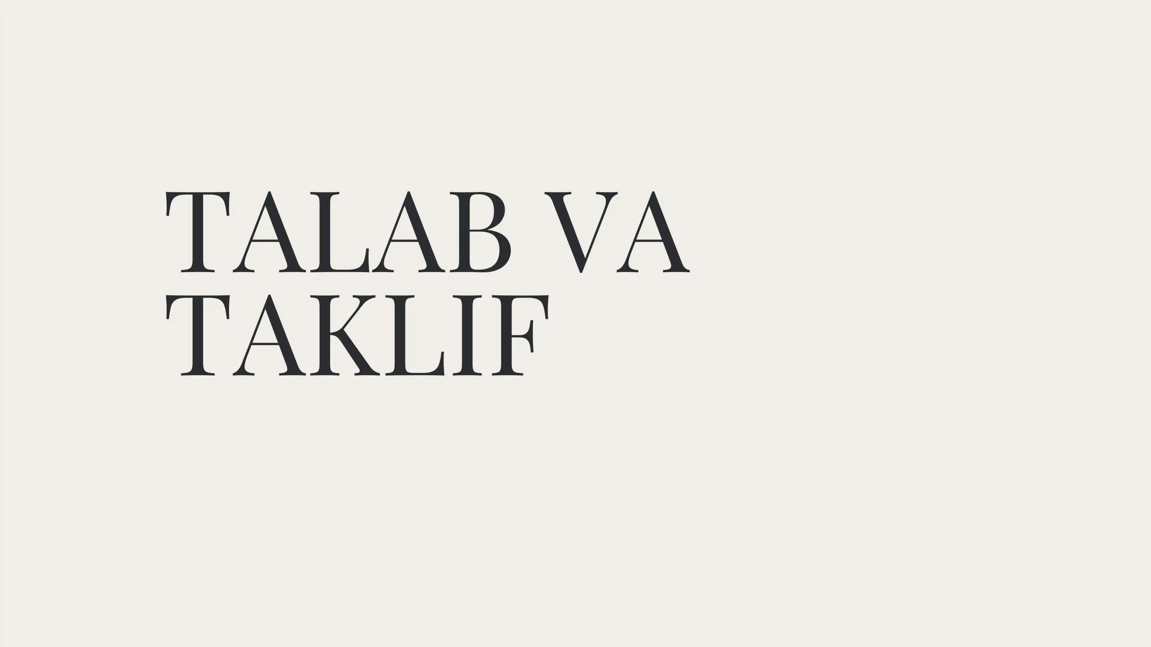 Talab va taklif