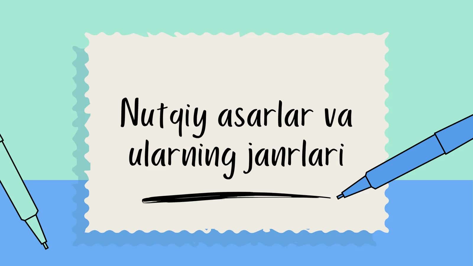Nutqiy asarlar va ularning janrlari
