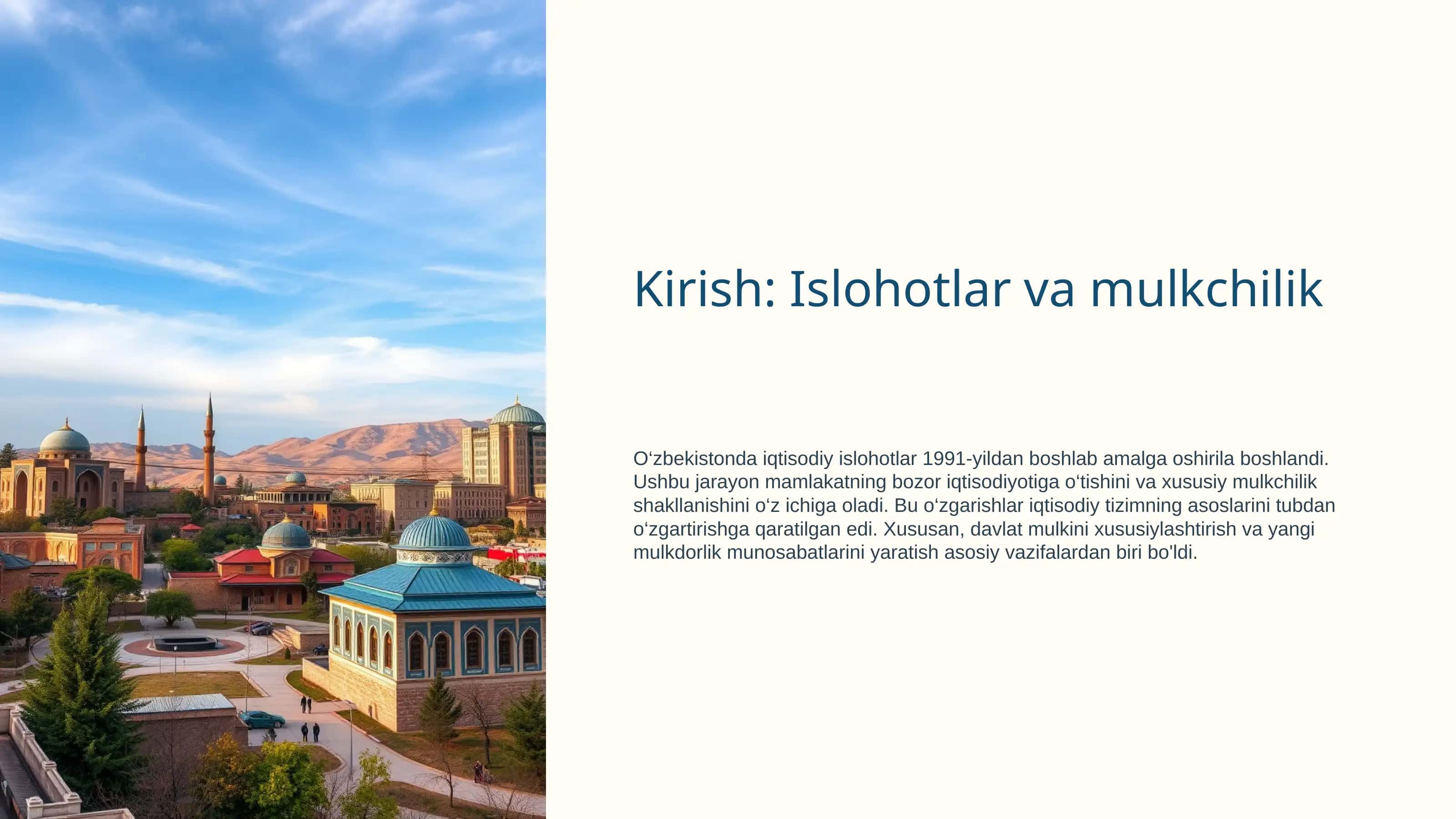Islohotlar va Mulkchilik