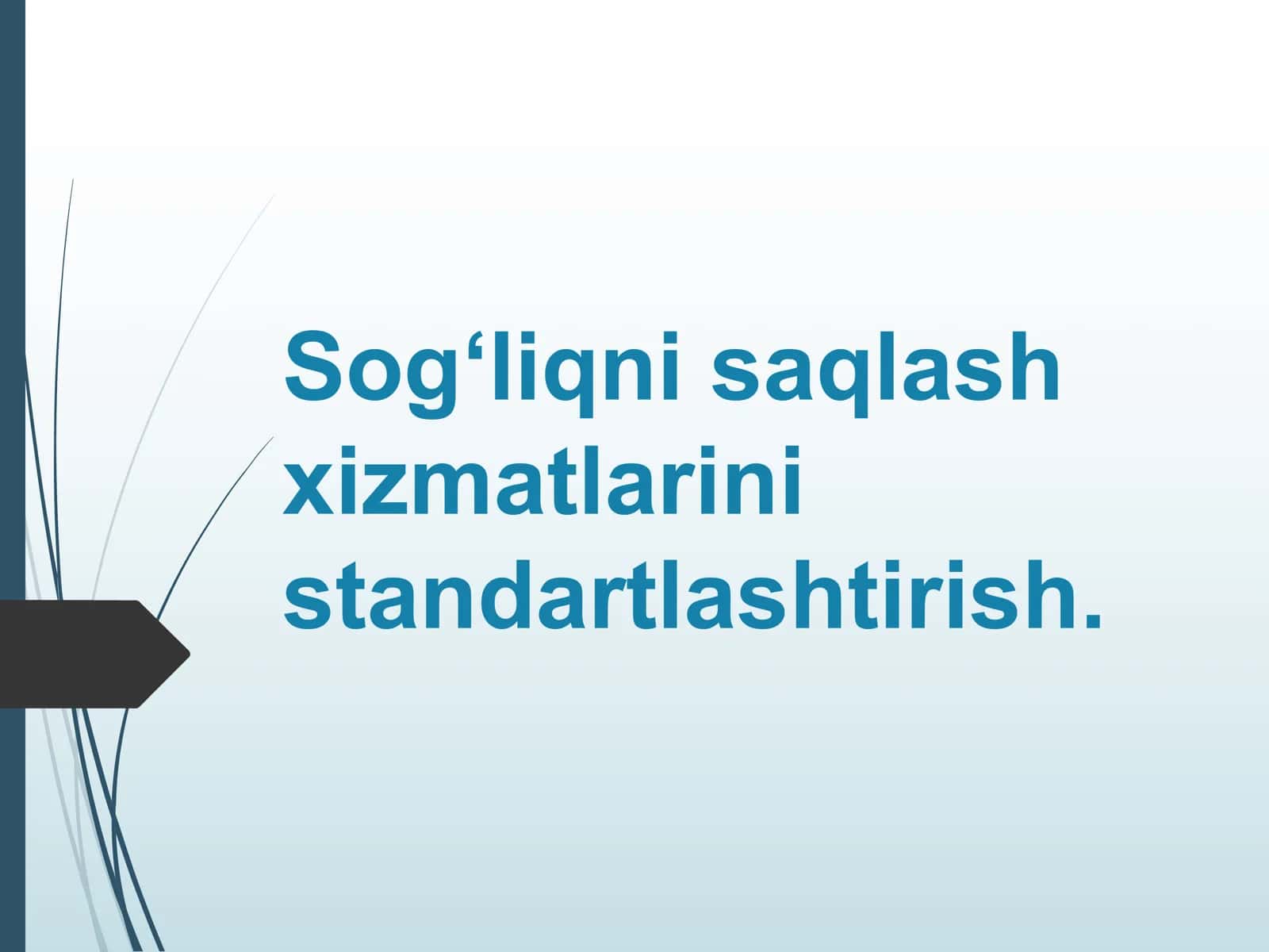 Sog‘liqni saqlash xizmatlarini standartlashtirish