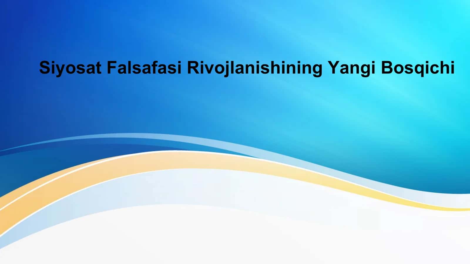 Siyosat Falsafasi Rivojlanishining Yangi Bosqichi