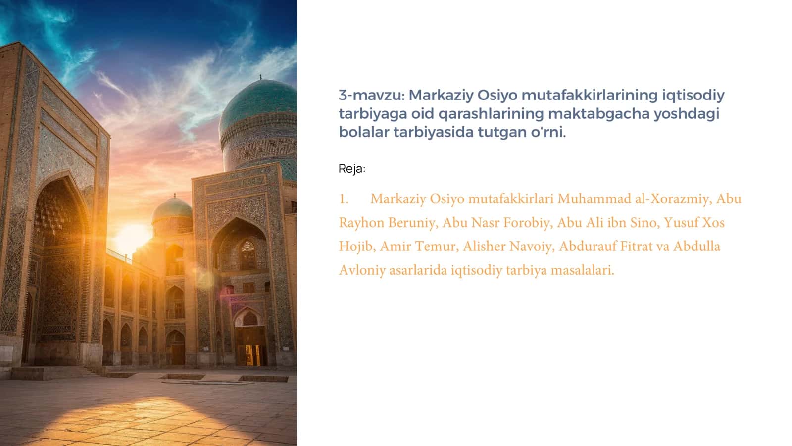 Iqtisodiy tarbiya masalalari