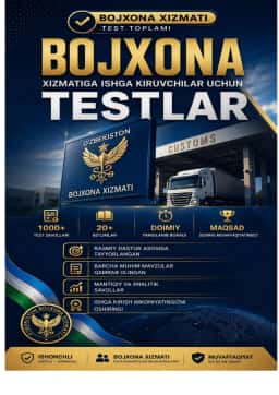 BOJXONA IQ TEST SAVOLLARI WORD